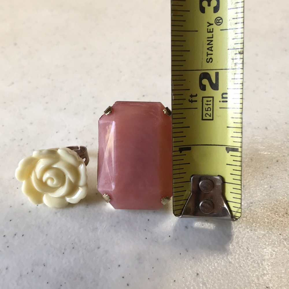 - 2/$5 Pink/Ivory Rings set (2) - Picture 2 of 3